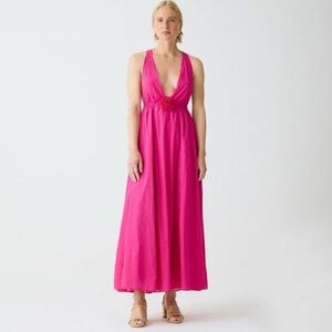 J. Crew Rosette Plunge Dress in Cotton Voile NWT